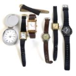 A group of gentleman's wristwatches, comprising a Rotary Revelation reversible wristwatch, the