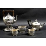 Five late 19th century Gorham Sterling silver tea wares, comprising three piece set bearing