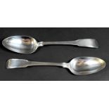 A pair of George III silver table spoons, fiddle and thread pattern, George Smith (III) & William