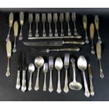 A canteen of silver plated cutlery by United Cutlers of Sheffield in the St Ann's pattern,