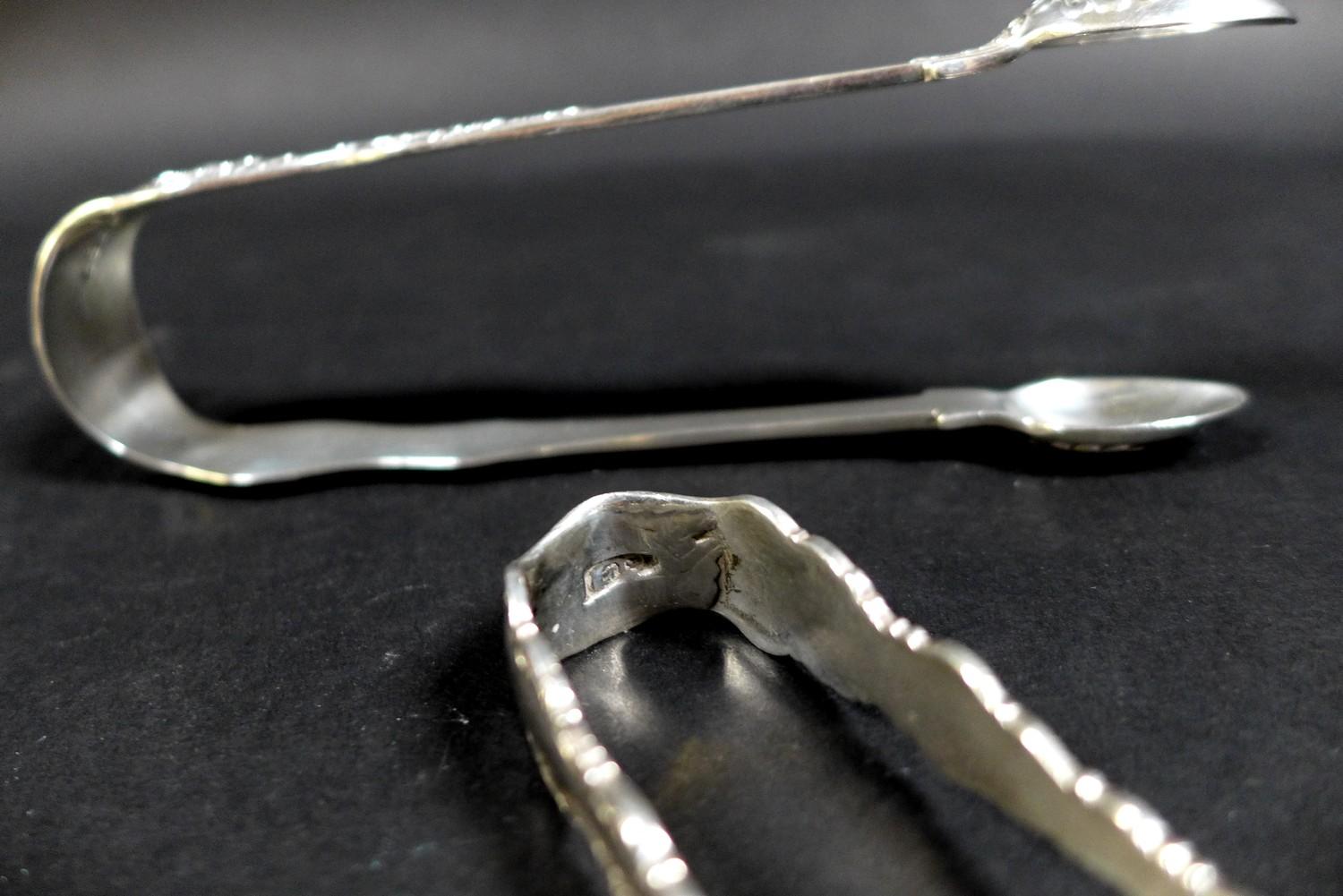 A collection of nine Victorian and later silver sugar tongs, with five Victorian tongs, including - Image 3 of 7