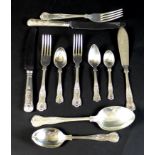 A canteen of silver plated cutlery, in the King's pattern for eight place settings by W. Wright,