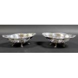 A pair of early 20th century Canadian silver bon bon dishes, of quatrefoil form, each bowl with