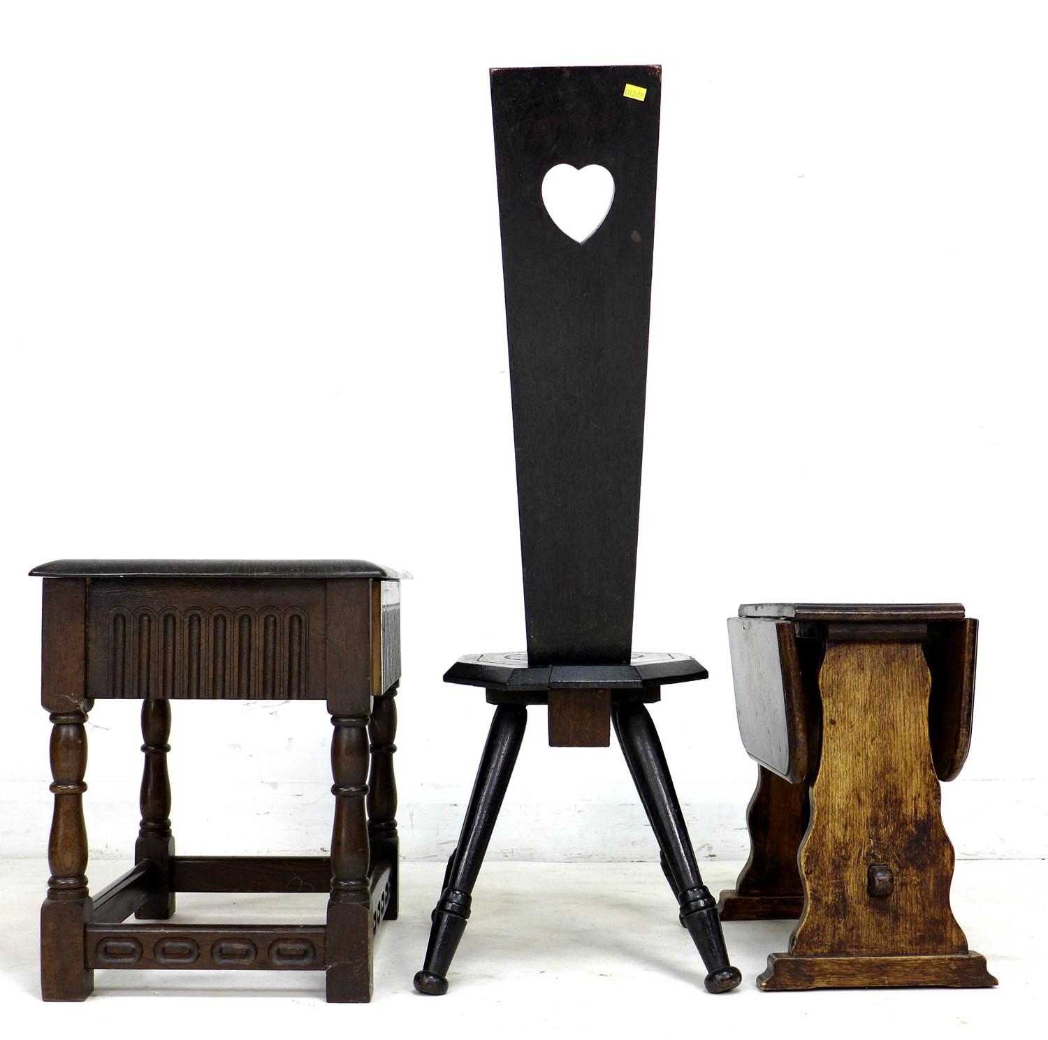 A group of three pieces of modern furniture, comprising a low chair with carved decoration, 50 - Image 3 of 3