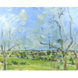 Michael (Mike) R. Hoar ARCA, (British, 1943-2017): Baggrave from South Croxton landscape oil on