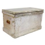 A Victorian pine tool chest, with lift out trays containing sundry tools, metal carry handles, 92 by