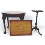 Two Edwardian mahogany occasional tables, comprising a circular form coffee table with ball and claw