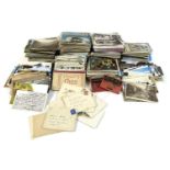 A collection of postcards, mostly Edwardian and later, including some sweetheart cards, envelopes,