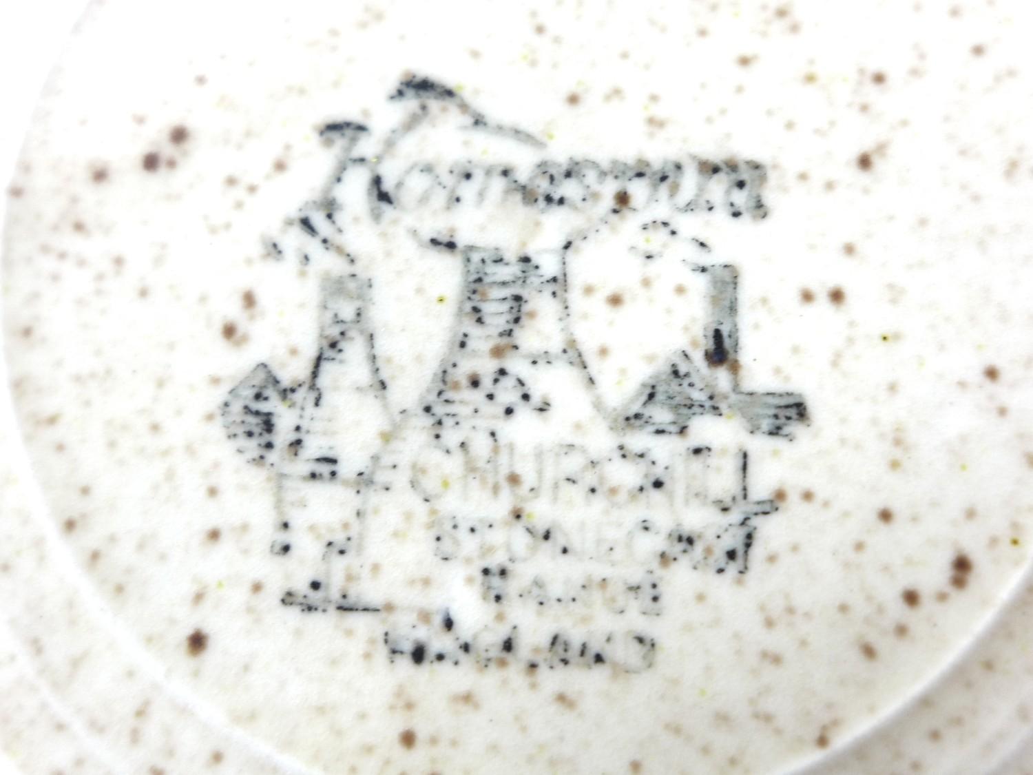 A 20th century studio pottery coffee pot, the cream on biscuit textured ground decorated with sky - Image 3 of 5