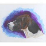 Simon Hopkins (British, 20th century): portrait of a hound, watercolour, signed and dated '1990', 36