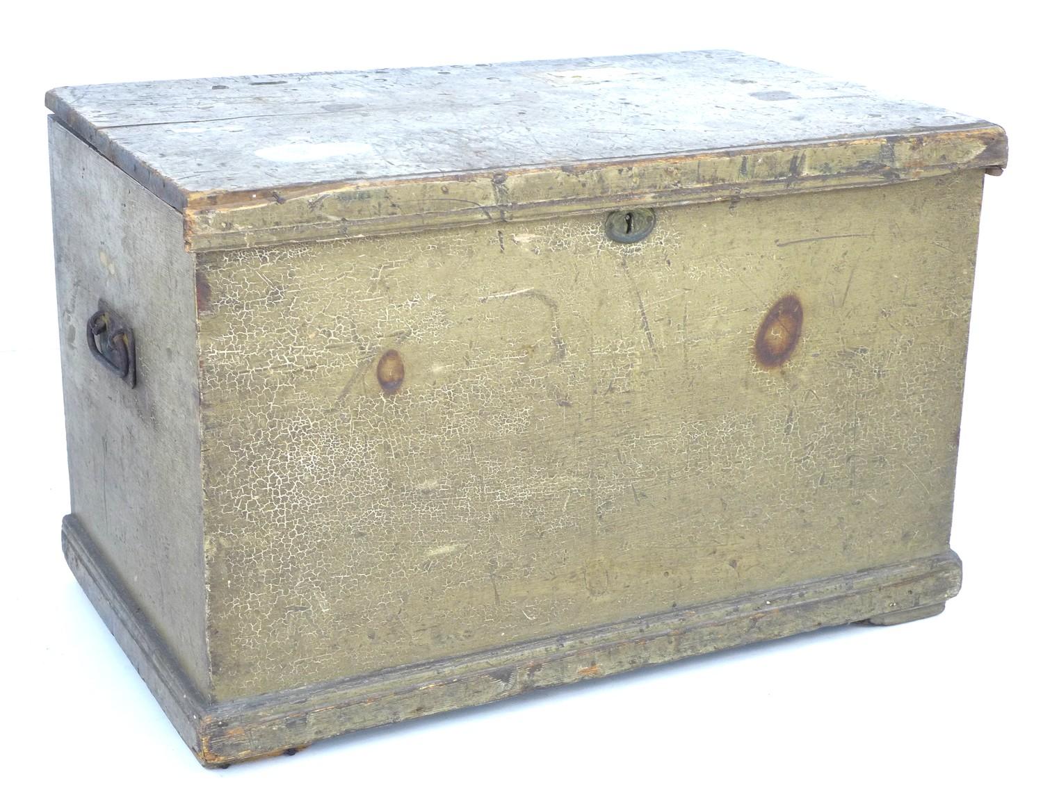 A Victorian painted pine chest, 78 by 48 by 51cm high.