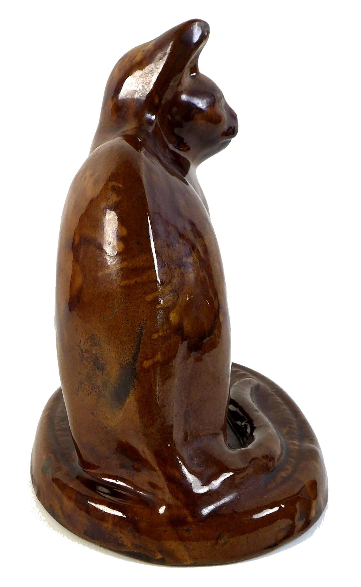 A rare treacle glazed pottery figure, mid to late 19th century, probably Canney Hill Pottery, Bishop - Image 5 of 10