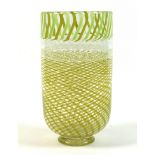 A modern Mike Hunter 'Twists' Scottish studio glass vase, decorated with spirals in shades of