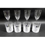 A group of glass tableware, comprising two pairs of Dartington Crystal 'Rachel Small Wine