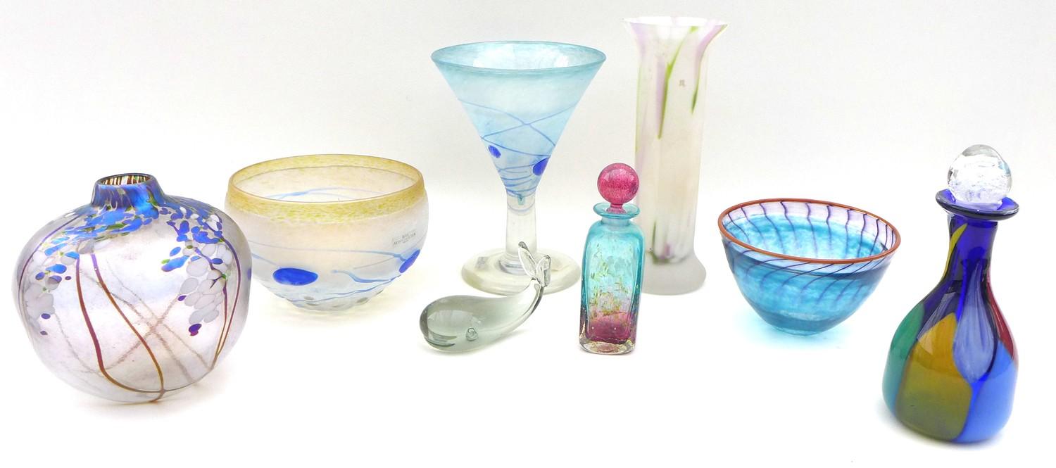 A group of decorative Studio Glass wares, including a Boda Artist Collection, Sweden, trumpet shaped - Image 3 of 4