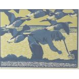 After Bruce Pearson (British, b. 1950): Bait digger and Brents limited edition relief print, signed,