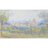 European School (early 20th century): Study of Florence landscape watercolour, signed 'F.M. Lyte',
