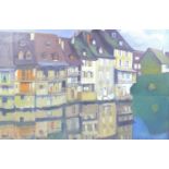 Edwina Burbridge (English, 20th century): Espalion France river scene, signed, with title and