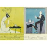 Two French Art Deco advertising pochoir prints, comprising After Edouard Halouze: 'La Vielle Fine,