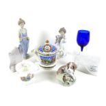 A group of Lladro and other decorative ceramics and glass, comprising Lladro Collector's Society: '