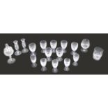 A collection of fourteen Waterford Colleen pattern glasses and other glassware, comprising seven