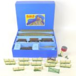 A Hornby Dublo electric EDG7 Goods Train set, with 0-6-2 loco, three wagons, some three rail