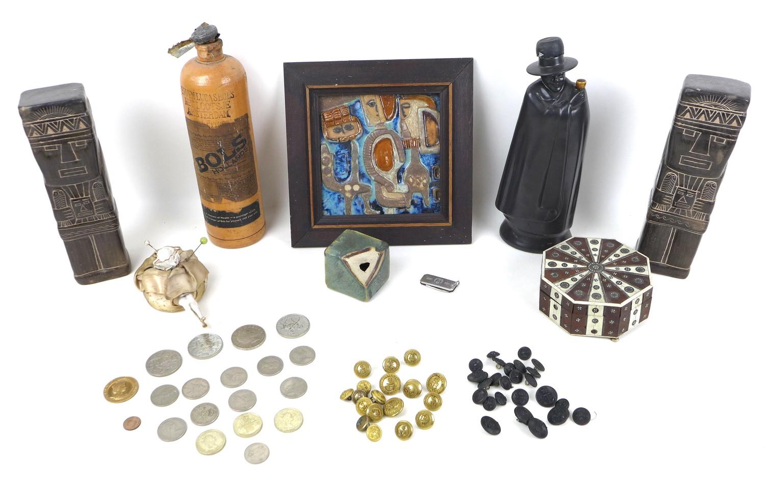 A group of collectables and coins, including forty three brass and ebonised Royal Thames Yacht