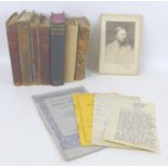 A collection of books and ephemera relating to Richard Jefferies and naturalism, including a page