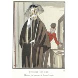 After Eduardo Benito: 'L'Heure du The, Manteau de fourrure, de Jeanne Lanvin', a French Art Deco