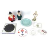 A group of 20th century commemorative collectables, including a Berlin Olympics 1936 turquoise dish,