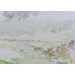 Michael (Mike) R. Hoar ARCA, (British, 1943-2017): Billesdon watercolour landscape, initialled,