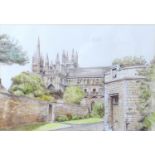 Kate Fitzsimmons (British, 20th century): Peterborough Cathedral, signed and dated 1980, pen and