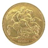 An Edward VII gold sovereign, 1904, Sydney, Australia Mint.