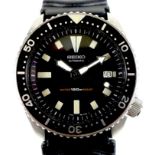 A Seiko Automatic Scuba Divers stainless steel gentleman's wristwatch, model 7007-700 A1, circular