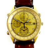 A Seiko Quartz Chronograph gold plated and stainless steel gentleman's wristwatch, circa 1980s,