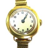 A 9ct gold Ladies wristwatch, with Arabic dial, 9ct gold Vertex case and 9ct gold adjustable