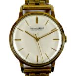 An IWC International Watch Co Schaffhausen 9ct gold cased gentleman's wristwatch, circa 1965, signed