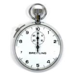 A Breitling nickel chromium cased stopwatch, circa 1970, ref 31516A/27, manual wind movement, the