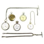 A group of four 19th century and later pocket watches