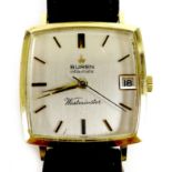A Buren Intra-Matic Westminster 18ct gold cased gentleman's wristwatch, late 1960s, the