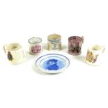 A collection of early Royal Commemorative wares, comprising a Stone China William IV coronation mug,
