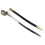 An 1827 Pattern British Naval Officer's naval dress sword, early 19th century, brass hilt with