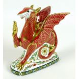 A Royal Crown Derby commemorative paperweight, modelled as ?Welsh Dragon', To celebrate the Marriage
