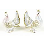 A pair of Royal Crown Derby commemorative paperweights, modelled as ?Diamond Jubilee Doves? / 'Royal