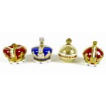 A group of four Royal Crown Derby paperweights, comprising ?The 90th Birthday Crown?, limited