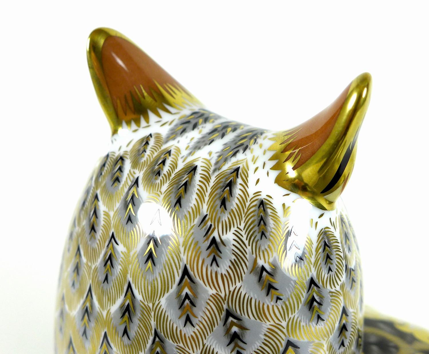 A Royal Crown Derby Prestige paperweight, modelled as ?Long Eared Owl?, limited edition 285/300, - Image 7 of 14