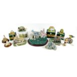 A collection of decorative ornaments, comprising six Lilliput Lane dwellings, Windsor Cottage,