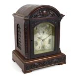 A late 19th century German mahogany cased mantel clock, by Winterhalder & Hofmeier,