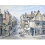 Wilfrid Rene Wood (British, 1888-1976): a view of Stamford, depicting ?All Saints Place? (No 48),