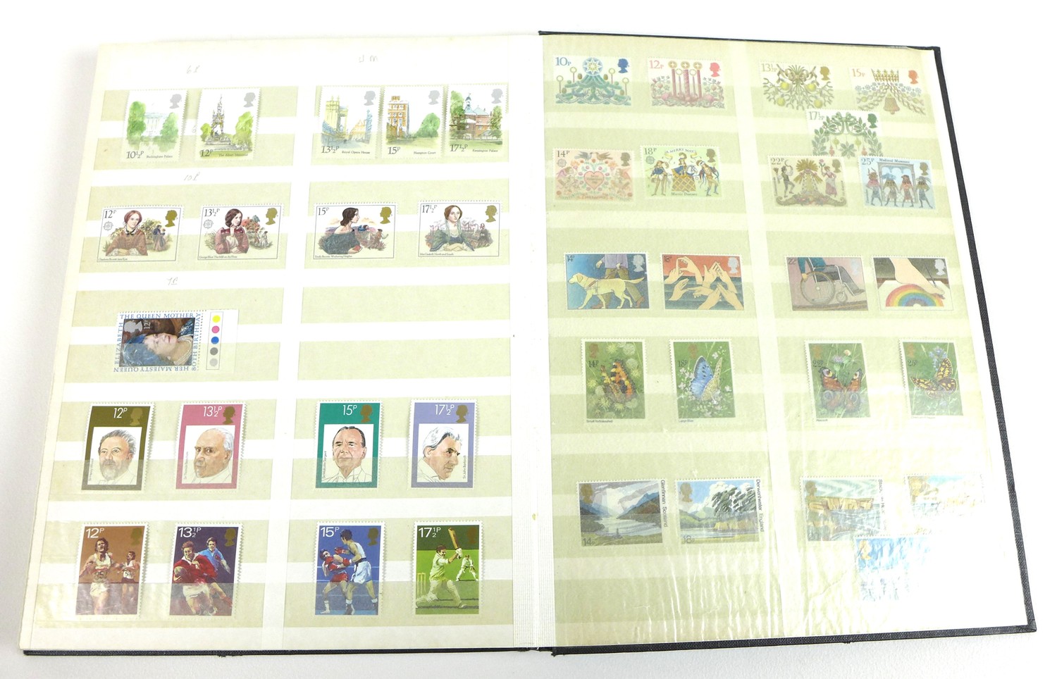 A collection of GB and Commonwealth stamps, displayed across six albums, cataloguing a full - Image 10 of 11